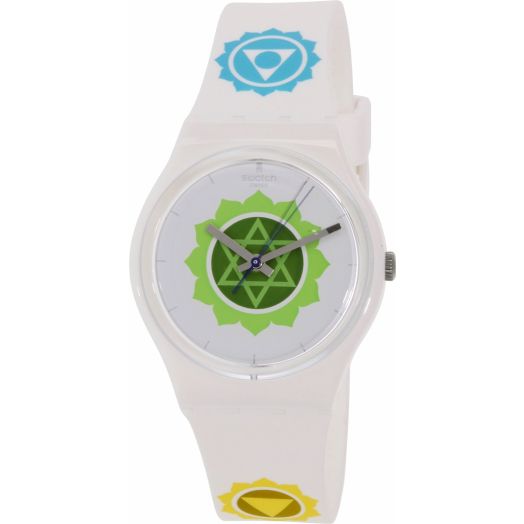 Swatch Breathe White Dial White Plastic Unisex Watch GW172
