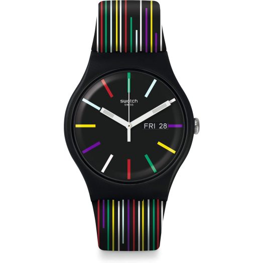 Swatch NUIT D'Ete Quartz Black Dial Men's Watch SUOB729