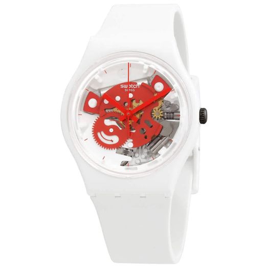 Swatch Time to Red Small Quartz Unisex Watch SO31W104