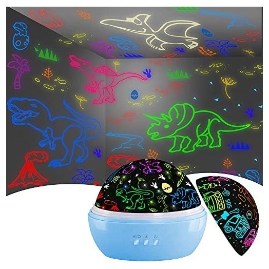 Night Light for Kids,Dino and Car 2 in 1 Night Light Projector 360° Rotating Kids Night Light,16 Colors Dinosaur Night Lights for Kids Room Bedroom Decor,Birthday Christmas Toys Gifts for Boys Kids