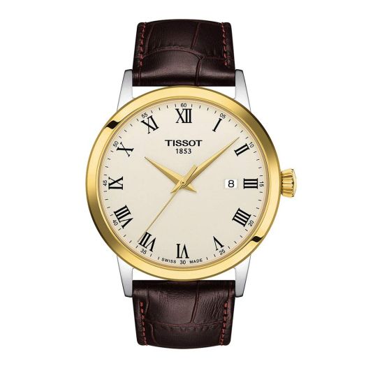 Tissot mens Classic Dream Stainless Steel Dress Watch Brown T1294102626300