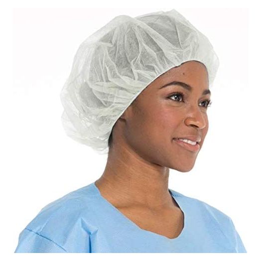 Disposable Bouffant (Hair Nets) Caps, Spun-bounded Poly, Hair Head Cover Net 21 Inches by Careoutfit (100)