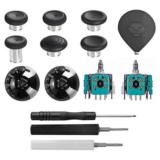 14 in 1 Metal Thumbsticks Analog Joysticks Replacement Kit for Xbox One Elite Series 2 Controller, AOJAKI Xbox Repair Kit Gaming Accessories Including Thumbsticks Base Joystick T6 T8 Cross Screwdriver