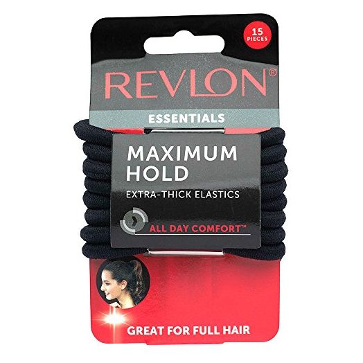REVLON Extra Thick Black Hair Elastics, 15 Count