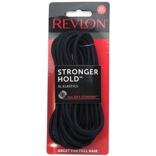 Revlon Extra Long Black Hair Elastics, 16 count