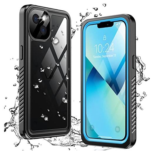ANTSHARE for iPhone 13 Case Shockproof Waterproof Clear Heavy Duty 360 Full Body Protective Rugged iPhone 13 Case with Screen Protector 6.1 Inches(Blue)