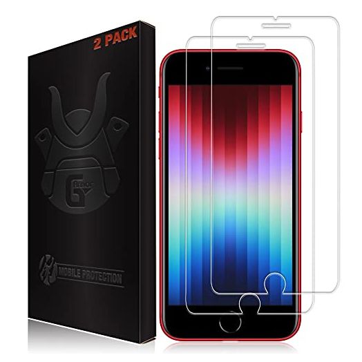 2 Pack Screen Protector for iPhone SE 3 (2022) and SE 2 (2020) - Tempered Glass Screen Saver, Phone Case Friendly, Lifetime Replacement, Protective Cover for 2nd and 3rd Gen iPhone SE