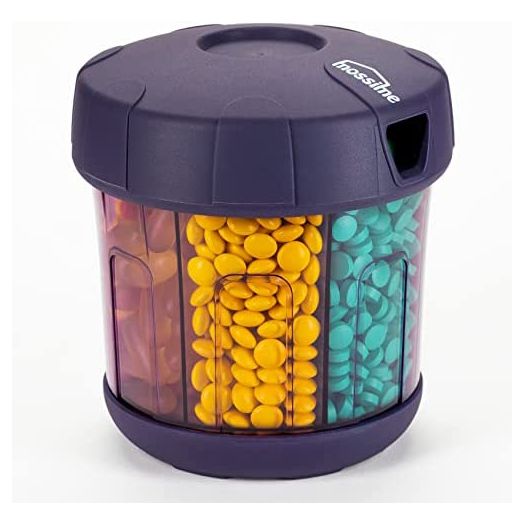 Mossime Supplement Organizer with Extra Large 7 Compartments, TPU Soft Lid Easy Open Pill Dispenser, One Month Travel Medication Organizer Storage Vitamin Holder, Medicine Container Pill Bottle