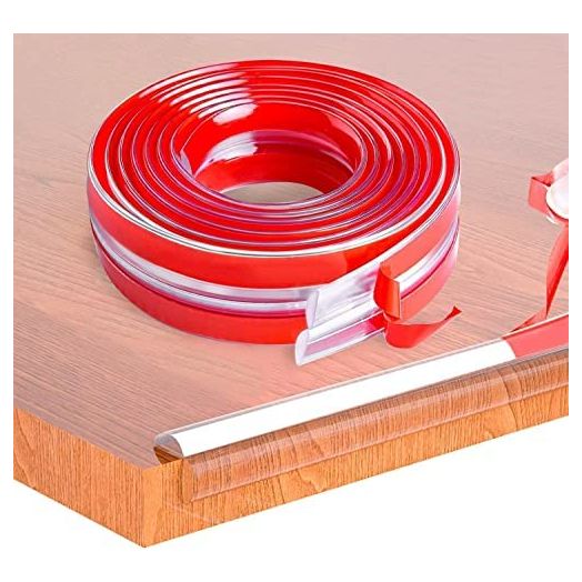Edge Corner Protector Strip Clear, Pre-Taped Baby proofing Corner Guards Edge Safety Bumpers Soft Corner Protectors with Upgraded Strong Adhesive 6.6FT Wide:12mmx12mm