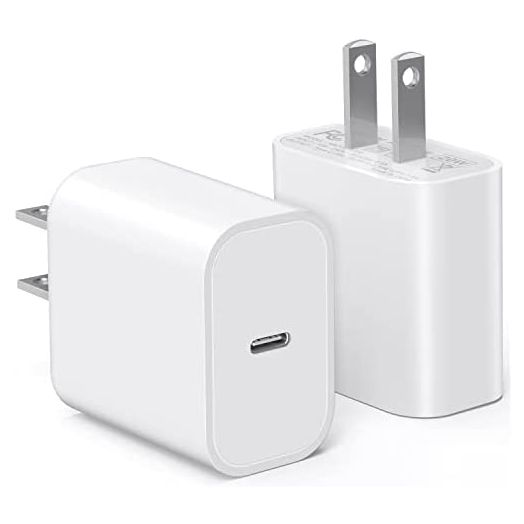 USB C Wall Charger, 2-Pack 20W Fast Charger Block, Type C PD Power Delivery Charging Block Plug for iPhone 13/12/11 /Pro Max, XS/XR/X, iPad Pro, AirPods Pro, Samsung Galaxy and More(White)