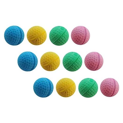 Foam Soccer Balls Cat Toys for Indoor Cats Cat Balls (12 Pcs Individual Color Balls)