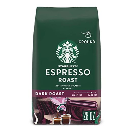Starbucks Ground Coffee, Dark Roast Coffee, Espresso Roast, 100% Arabica, 1 bag (28 oz)