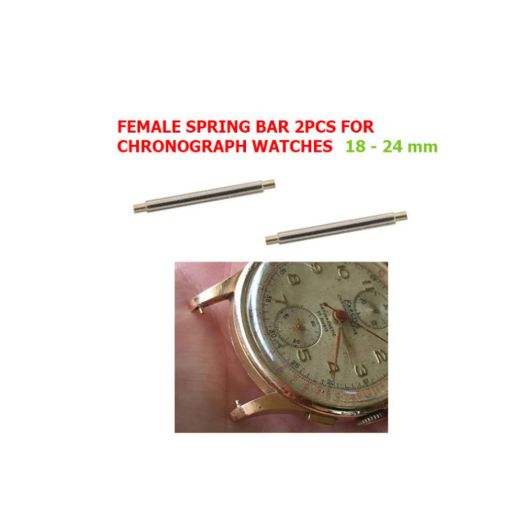 Female Spring Bar for Vintage 18k Chronograph Gold Watch 18-24 mm Negative 2pcs