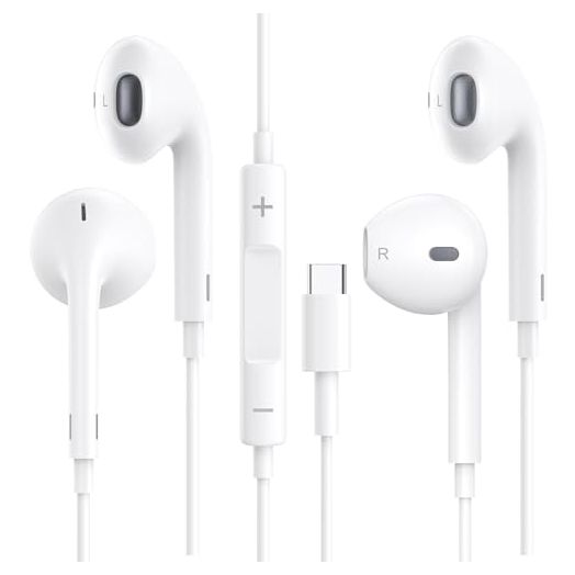2 Pack USB C Headphones for iPhone 15 Headphones Wired,Wired Headphones for iPhone 15 Built-in Mic & Volume Control Noise Cancelling Earphones for iPhone 15/15 Pro/Google Pixel/Samsung