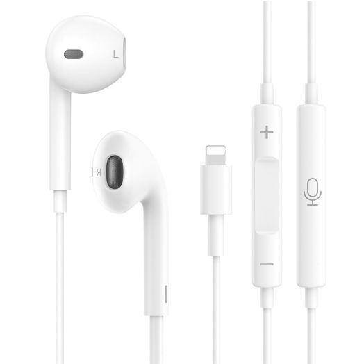 iPhone Earphones Wired/Lightning Wired Earphones/iPhone Headphones Wired[MFi Certified](Built-in Microphone & Volume Control)Wired Headphones for iPhone 14/13/SE/12/7/X/Support All iOS SysteW