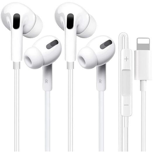 2 Pack Wired Headphones for iPhone/iPhone Headphones Wired/iPhone Wired Earbuds [MFi Certified](Microphone & Volume Control) Noise Isolating Headphones for iPhone 14/13/12/8/7 All iOS Systems