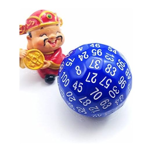 Bescon Polyhedral Dice 100 Sides Dice, D100 die, 100 Sided Cube, D100 Game Dice, 100-Sided Cube of Blue Color