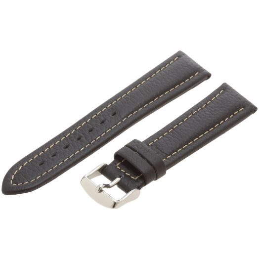 Hadley-Roma Men's 19mm Leather Watch Strap, Color:Black (Model: MSM886RA-190)