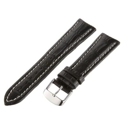 Hadley-Roma Men's MSM895RA-200 20-mm Black Alligator Grain Leather Watch Strap