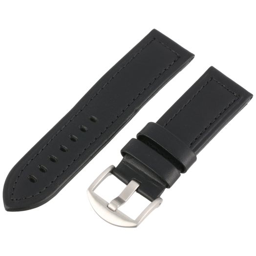 Hadley-Roma Men's MSM905RA-200 20-mm Black Genuine Leather Watch Strap