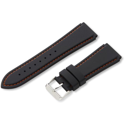 Hadley-Roma Men's MS3345RAG220 22mm Genuine Silicone Diver Sport Watch Strap, Orange
