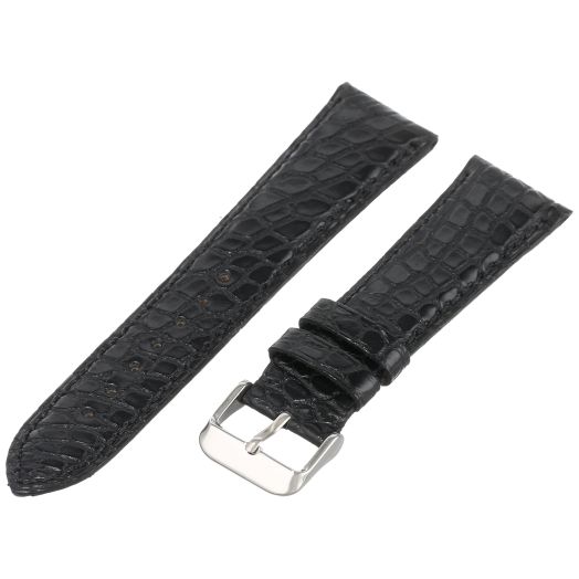 Hadley-Roma Men's 24mm Leather Watch Strap, Color:Black (Model: MS2010RA-240)