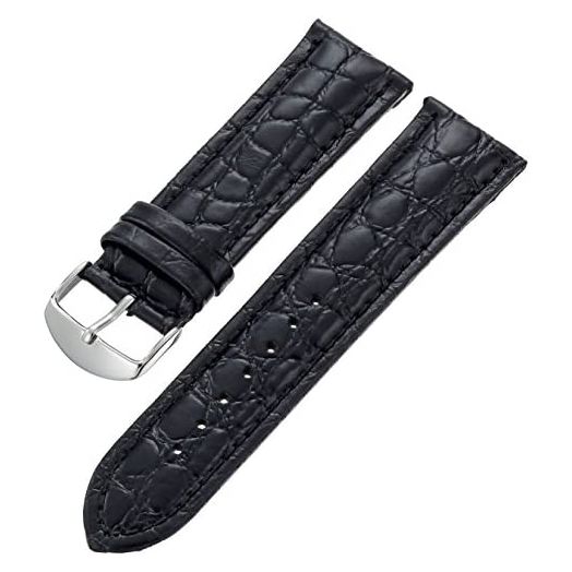 Hadley-Roma Men's MSM907RA-200 20-mm Black Genuine Leather Watch Strap