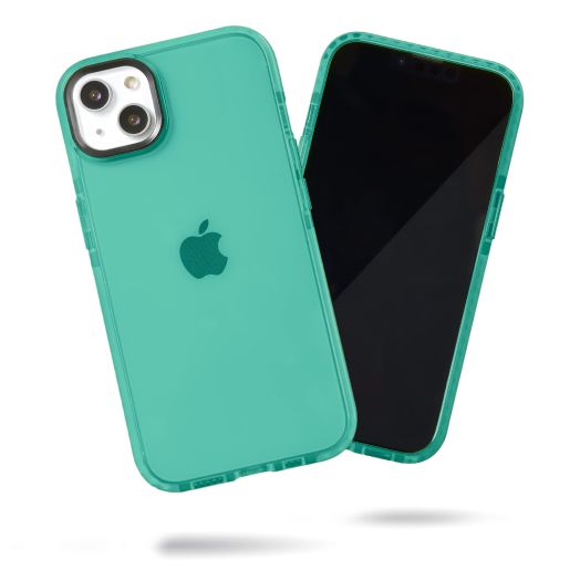SteepLab Barrier Case for iPhone 14 Plus (2022, 6.7" Screen) - Impact Absorbing Case with Full Body Protection and Raised Bezel (Polished Turquoise Blue)