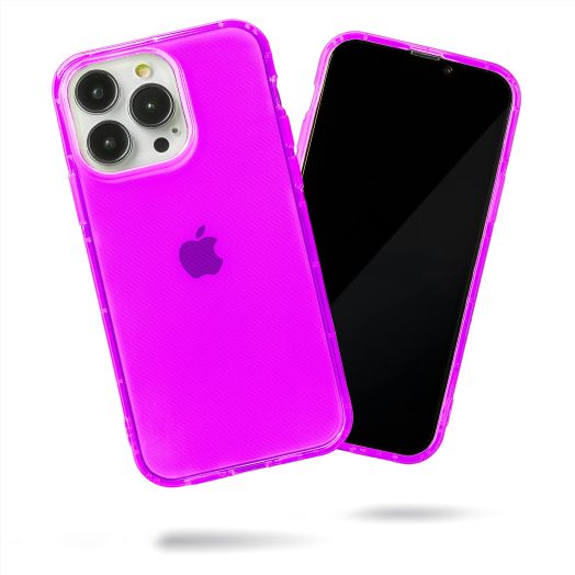 SteepLab Neon Highlighter Case for iPhone 13 Pro (2021, 6.1" Screen) - The Grippy Jelly Case w/Protective Air Pockets (Saturated Vivid Purple)