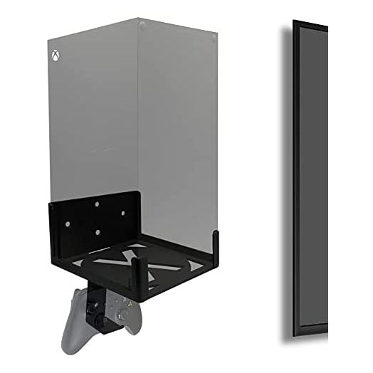Wall Mount for Xbox Series X (Mount The Console & Accessories on Wall Near or Behind TV with Power Button Left / Right), Wall Shelf Bracket Kit for XSX System