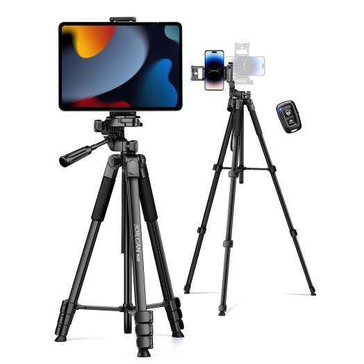 JOILCAN Phone Tripod, 67" Camera Tripod Stand for iPhone iPad, Professional Aluminum Tripod with Wireless Remote Carry Bag, Travel Tripod for Cellphone Photo Video Recording Vlog