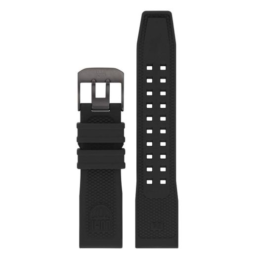 Genuine Luminox Watch Bands FPX.2401.20B.1.K - Strap Replacement 24 mm Black Rubber Strap with Steel Buckle for Navy SEALs Series 3500 3510. 3580