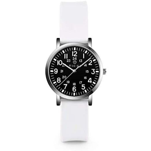 TICCI Women’s Petite Watch for Medical Professionals Easy to Read Small Face, Silicone Band, Second Hand, Military Time for Nurses, Doctors,Students