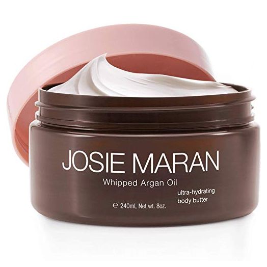 Josie Maran Whipped Argan Oil Body Butter - Immediate, Lightweight, and Long-Lasting Nourishment to Soften and Hydrate Skin (240ml/8.0oz, Unscented)