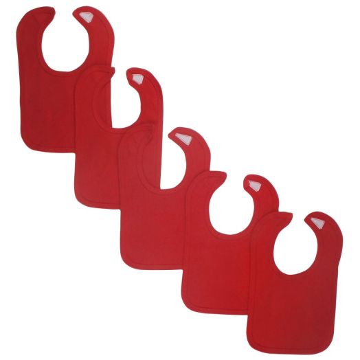 Bambini Red Baby Bibs (Pack of 5)