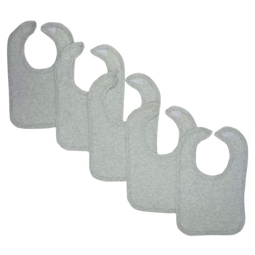 Bambini Grey Baby Bibs (Pack of 5)