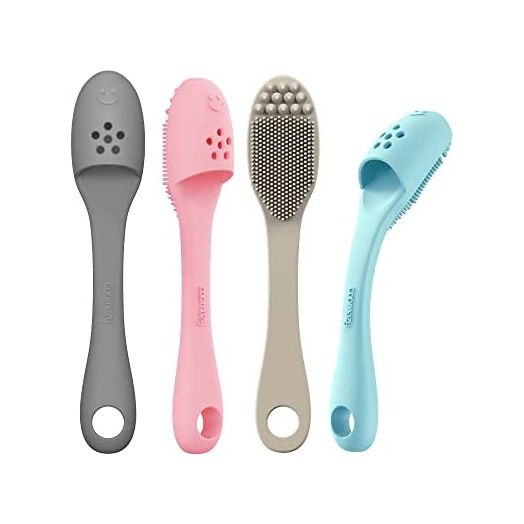 Coomazy Dog Finger Toothbrush, Dog Tooth Brushing Kit with Food Grade Silicone, Easily Clean Teeth Dirt and Effectively Reduce Bacteria, Suitable for Puppies, Cats and Medium to Large Dog, 4-Packs.