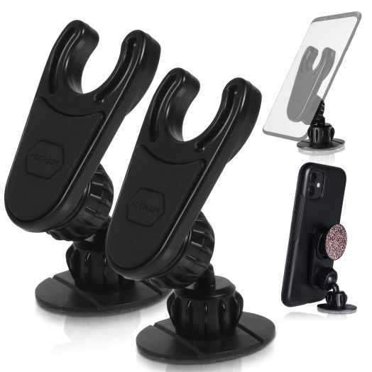 [2-Pack] UMount Wall Mount for PopSockets, Socket Mount for Desk for Home, 2 Way 360 Degree Rotation, Super Strong Nano Adhesive, Compatible with All Sockets