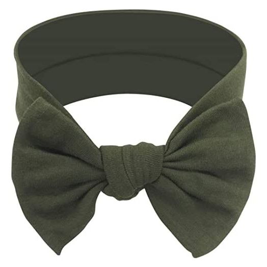 BABYGIZ Baby Girl Headbands-Infant,Toddler Cotton Handmade Hairbands with Bows Child Hair Accessories (Khaki Green, 1)