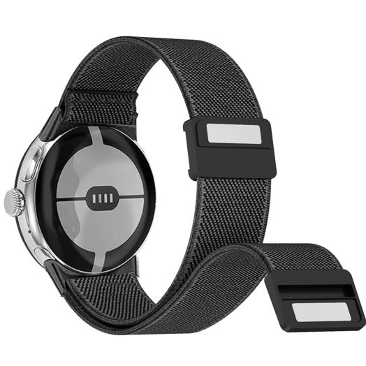 Khxriypha Braided Nylon Elastic Watch Bands Compatible with Google Pixel Watch 2/1 Watch Band Replacement Adjustable Loop Soft Stretchy Sport Wristband Strap with Magnetic Closure for Men Women