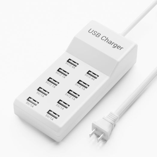 USB Charging Station Charging Station 50w10A 10-Port USB Charger, Multiport USB Charger Station Hub, Compatible with iPhone, Galaxy, iPad Tablet, and Other USB Charging Devices