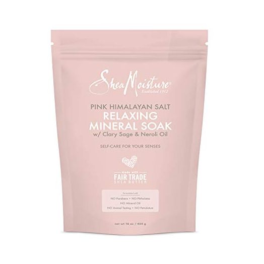 SheaMoisture Relaxing Mineral Soak Bath Salts for All Skin Types Pink Himalayan Salt Bath Salts Cruelty Free Skin Care, Made with Fair Trade Shea Butter 16 oz