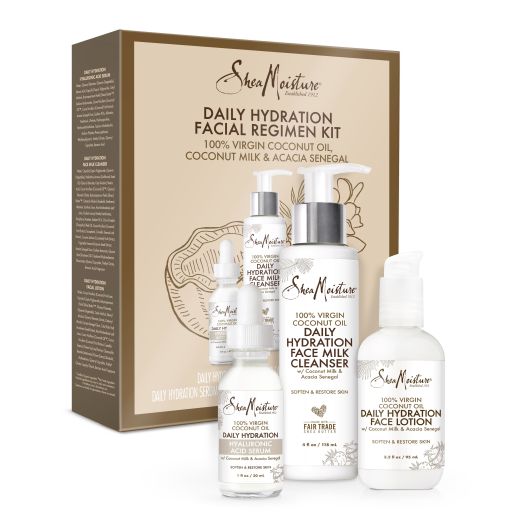 SheaMoisture Face Kit for Dry Skin 100% Virgin Coconut Oil Cleanses and Hydrates 8.2 fl oz
