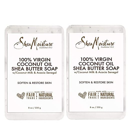 Shea Moisture 100% Virgin Coconut Oil Shea Butter Soap, 8 Ounce (Pack of 2)