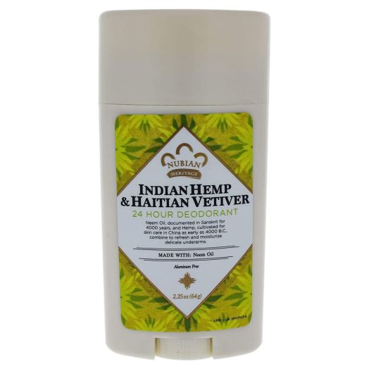 Nubian Heritage, 24 Hour Natural Deodorant Indian Hemp & Haitian Vetiver, 2.25 oz.