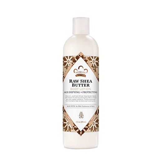 Nubian Heritage Body Lotion for Dry Skin, Raw Shea Butter, Paraben Free Body Lotion, White, 13 Fl Oz (Pack of 1)