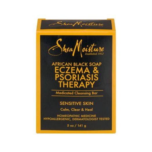 Shea Moisture African Black Soap Eczema & Psoriasis Therapy Medicated Cleansing Bar, 5.0 OZ