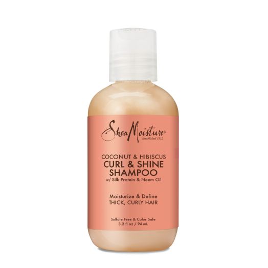 SheaMoisture Curl and Shine Shampoo for Dry Hair and Curls Coconut & Hibiscus 3.2 oz