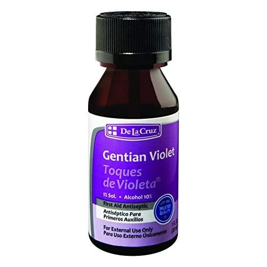 De la Cruz Gentian Violet - Violeta de Genciana - Tincture of Violet 1% First Aid Antiseptic, 1 FL OZ