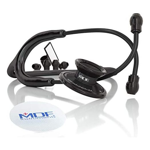 MDF® Instruments Acoustica Deluxe Dual Head Stethoscope, All Black (MDF747XP-BO)
